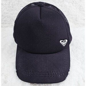 ROXY Black Trucker Surfer Baseball Cap Hat Mesh Back Adjustable Strapback Womens